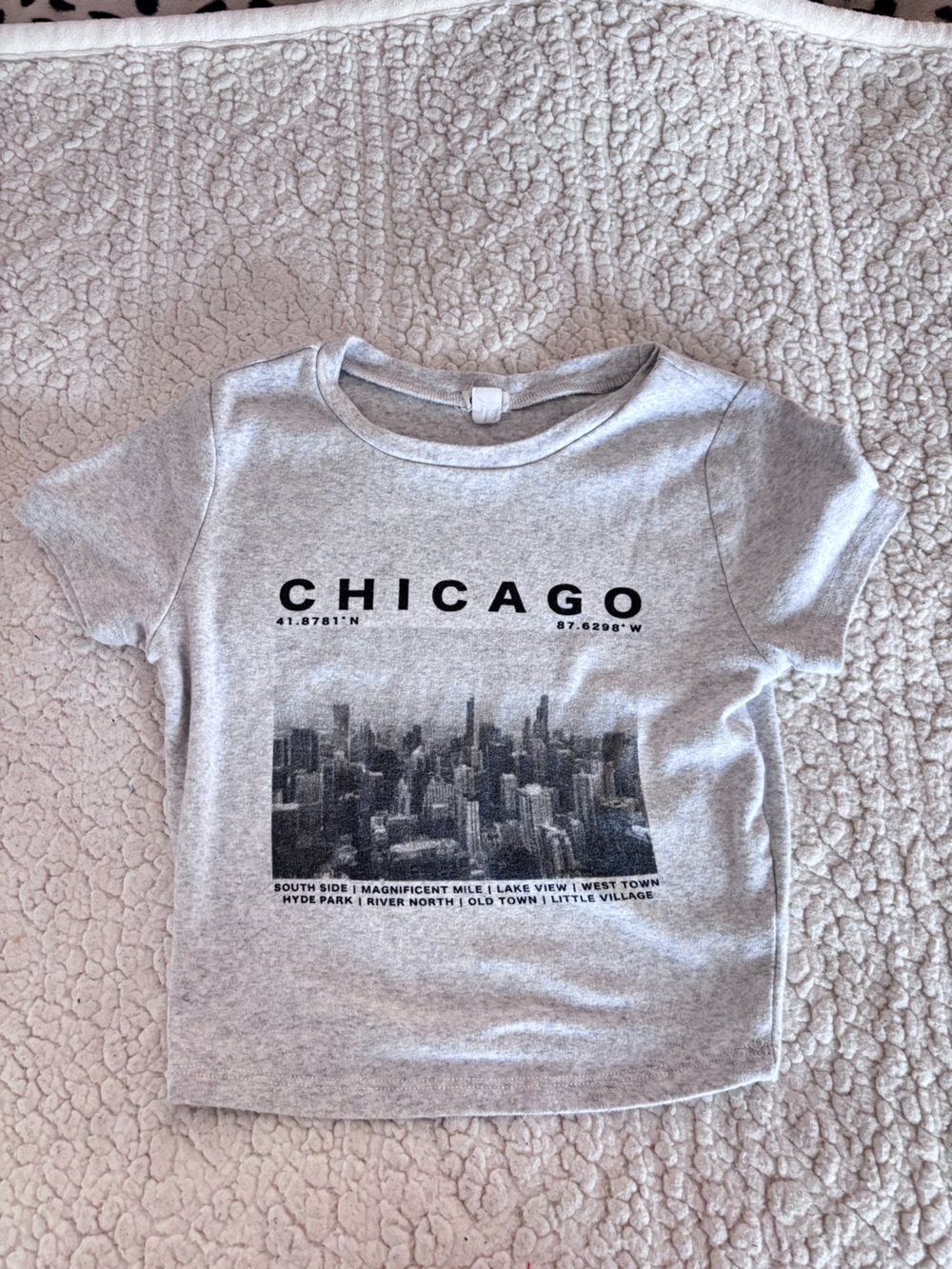 Garage Gray Chicago Skyline Kids Short Sleeve Tee
